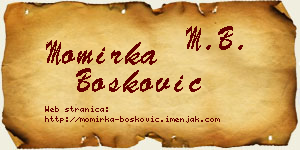 Momirka Bošković vizit kartica